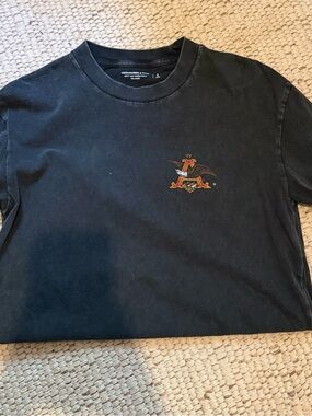Abercrombie & Fitch Black Short Sleeve Tee with Embroidered Eagle